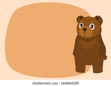 clear color frame with bear for background