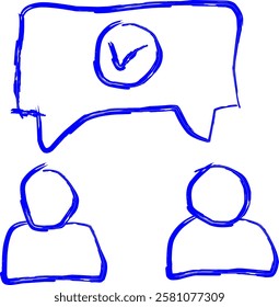 clear communication icon in Doodle style
