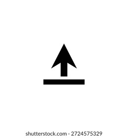 A clear and concise black arrow icon symbolizing an upload action indicating direction data transfer or upward movement. Essential for user interfaces and digital applications.