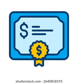 A clear and concise illustration of a financial certificate, representing monetary value, investment opportunities, and economic security. Ideal for finance-related content.