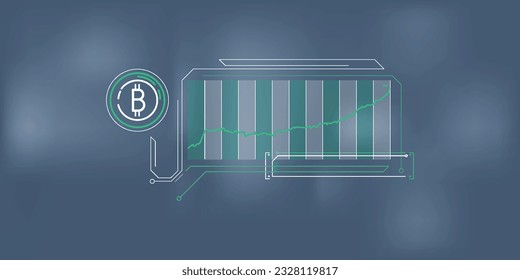 Clear and concise infographics of bitcoin price growth.