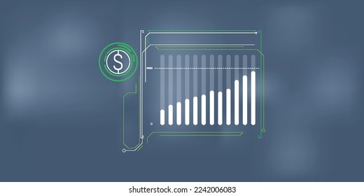 Clear and concise infographics of dollar price growth.