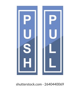 Clear and concise Push and Pull door signs, essential for guiding movement in commercial and public spaces. Ideal for various architectural and interior design needs