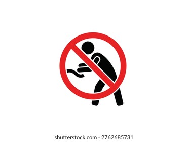 A clear and concise symbol indicating that vomiting is not allowed. This image is ideal for use in hospitals, clinics, and other healthcare settings.