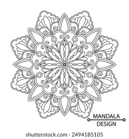 Clear Crafted Mandala Coloring Book Page. Easy Mandala Coloring Book Pages for Adults to Relax, Experiences Give Relief. Resizeable Vector File