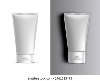 Clear Cream Packaging Stand And Lying Down. EPS10 Vector