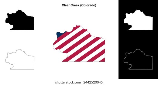 Clear Creek county (Colorado) outline map set