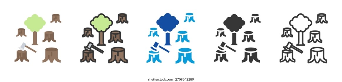 klar schneiden Symbol Set Multi-Stil verschiedene Kollektion