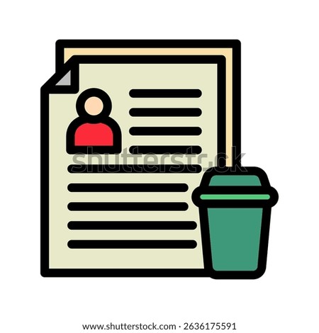 Clear Data outline color, mini illustration icon. use for modern concept, print, UI, UX kit, web and app development. Vector related to account management, ecommerce, banking and finance.