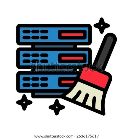 Clear Data outline color, mini illustration icon. use for modern concept, print, UI, UX kit, web and app development. Vector related to account management, ecommerce, banking and finance.