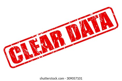 Clear Data red stamp text on white