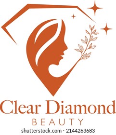 Clear Diamond Beauty- Organic Skincare Logo-  Modern and minimalist