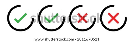Clear distinction between approval and rejection. Visual cue for evaluation and selection. Ideal for business finance project management concepts.