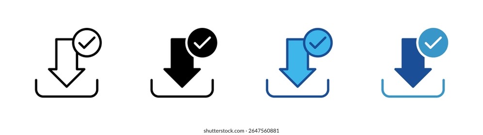 Clear Download Multistyle Vector Icon Isolated On White Background