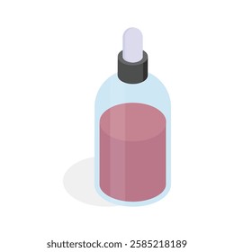 A clear dropper bottle containing liquid skincare serum or essential oil.