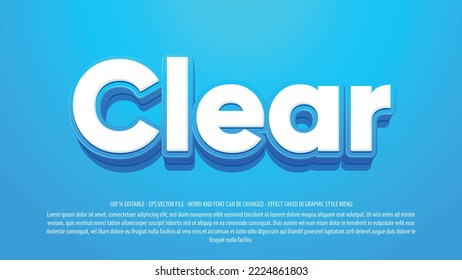 Clear editable text effect template with 3d style use for logo and business brand