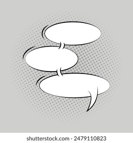 Clear empty comic text speech bubble. dialogue box, quotes box, text box, talk, chat box, conversation, vector illustration