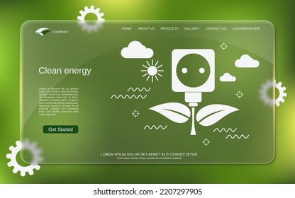 Clear energy, green technology, ecology, renewable technology, environmental protection vector concept illustration