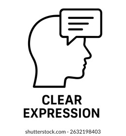 Duidelijke expressie van gedachten pictogram op witte achtergrond vector
Vectorlijnpictogram zachte vaardigheid