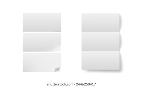 Clear Folded White Paper Sheet With Shadows. EPS10 Vector