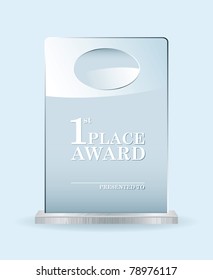 Clear glass award with room to add your own name or company