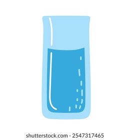 A clear glass with bright blue liquid on a white background shows refreshing drink choices