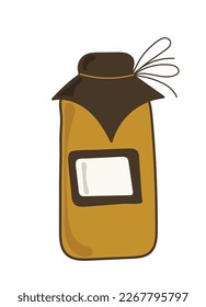 Clear glass jar with lid. storage container isolated on white background. doodle. clipart. vector illustration