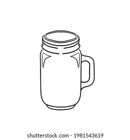 Clear glass jar with lid.Vector illustration isolated on white background.