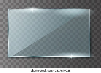 Clear glass in a silver frame with the effect of white flare, elegant framing, perfect for advertising.