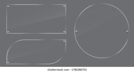 Clear glass. Vector background made of plastic. Insulated plexiglass slabs. Stock photo.