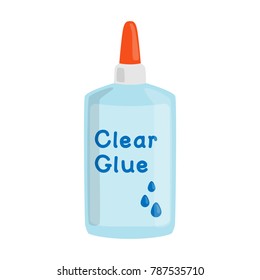 clear glue in a squeeze plastic bottle vector illustration