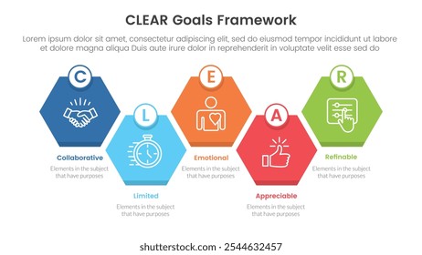 ANUNCIO de Plantilla de infografía con panal de diamante hacia arriba y hacia abajo en la dirección correcta con información de lista de 5 puntos para el Vector de presentación de diapositivas