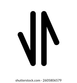 A clear graphic sign related to the theme arrow