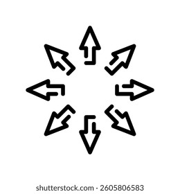 A clear graphic sign related to the theme arrow
