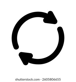 A clear graphic sign related to the theme circular arrow