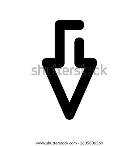 A clear graphic sign related to the theme arrow
