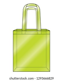 Clear Green Plastic Tote Bag Vector 
for Template