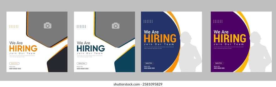 clear hiring post, modern job vacancy, social media, employee, employment, hiring, internet, interview, layout, mail, media, message, open, position, post, poster, company, corporate, discussion