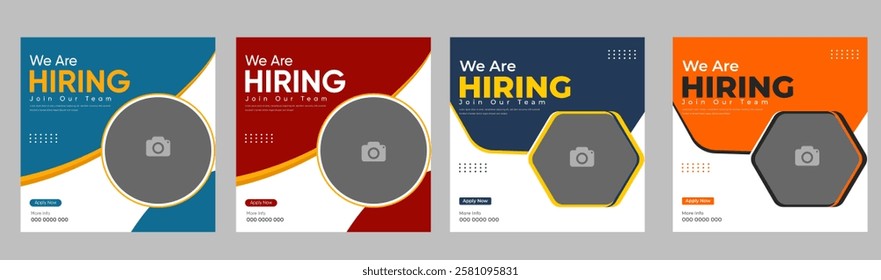 clear hiring post, modern job vacancy, social media, employee, employment, hiring, internet, interview, layout, mail, media, message, open, position, post, poster, company, corporate, discussion