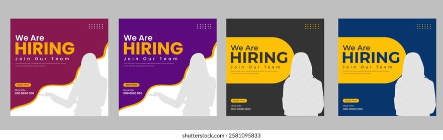 clear hiring post, modern job vacancy, social media, employee, employment, hiring, internet, interview, layout, mail, media, message, open, position, post, poster, company, corporate, discussion