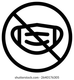 A clear icon illustrates no face mask requirements, indicating restrictions are lifted or not needed, perfect for signage.