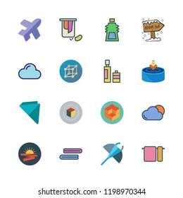clear icon set. vector set about cube, north pole, gel and olive oil icons set.