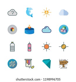 clear icon set. vector set about north pole, sun, napkin and drop icons set.