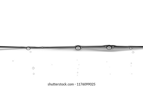 Clear Isolated Water Wave With Bubbles. EPS10 Vector