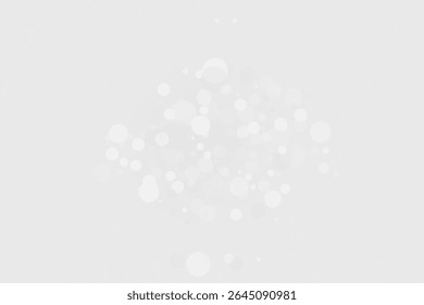 Clear, light bokeh background. Scalable vector illustration. Pattern with circles of different scale and transparency with overlap. White, grey background for banners, web pages, ads, Wallpapers