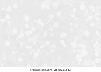 Clear, light bokeh background. Scalable vector illustration. Pattern with circles of different scale and transparency with overlap. White, grey background for banners, web pages, ads, Wallpapers
