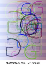 clear line of G Alphabet vector background, business among symbolic drawing