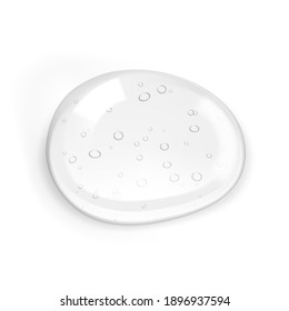 Clear Liquid Gel Drop With Bubbles On White Background. EPS10 Vector