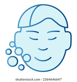 Clear man face flat icon. Skin care blue icons in trendy flat style. Open pores gradient style design, designed for web and app. Eps 10