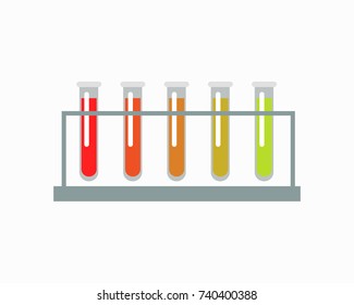 Clear medical bulbs set of icons with colours from red to green, medical research on vector illustration isolated on white background